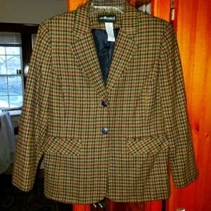 Sag Harbor NWT Houndstooth Wool Blazer 6 Petite